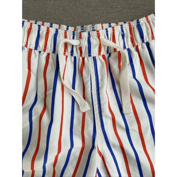 Hanna Andersson Patriotic Preppy Stripe Lined Swim Shorts Trunks Bottoms Boy 6-7 - Picture 4 of 10